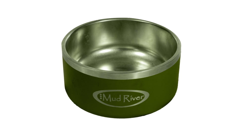 Mud River Stainless Steel Dog Food Bowl Grn, Green, 64 oz, MRDB64G