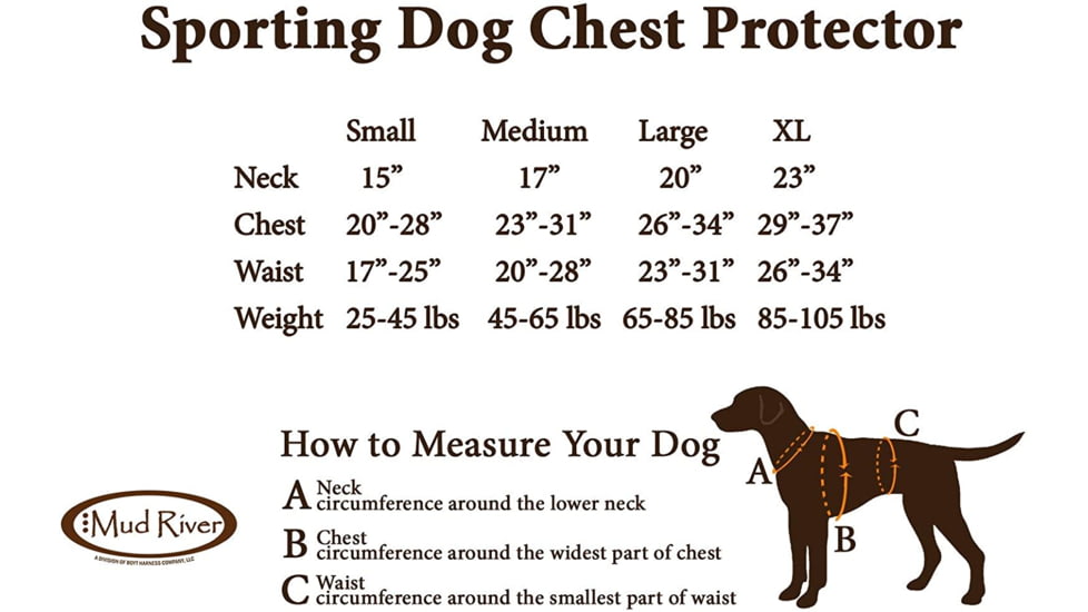 Mud River Upland Dog Chest Guard, Orange, M, 18571