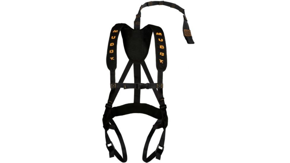 Muddy Diamondback Harness, includes Lineman's Belt, Tree Strap, Suspension Releif Strap, Caribiner, Black/Orange MSH300