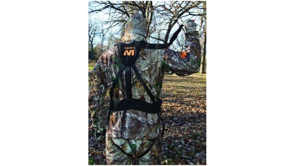 Muddy Diamondback Harness, includes Lineman's Belt, Tree Strap, Suspension Releif Strap, Caribiner, Black/Orange MSH300