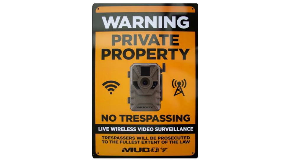 Muddy Live Wireless Video Surveillance Sign 8x12 1ea