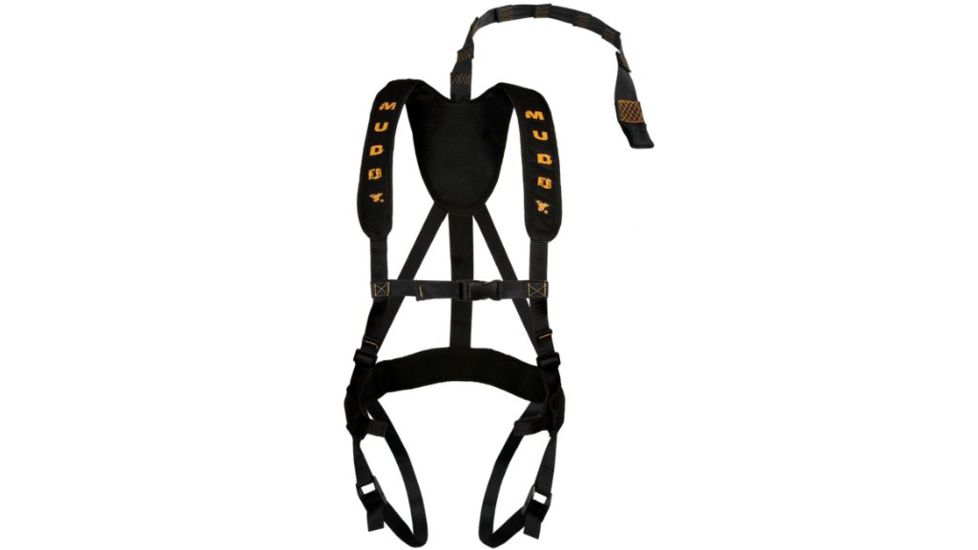 Muddy Magnum Pro Harness, includes Lineman's Belt, Tree Strap, Suspension Releif Strap, Black/Orange MSH110