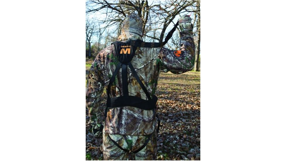 Muddy Magnum Pro Harness, includes Lineman's Belt, Tree Strap, Suspension Releif Strap, Black/Orange MSH110