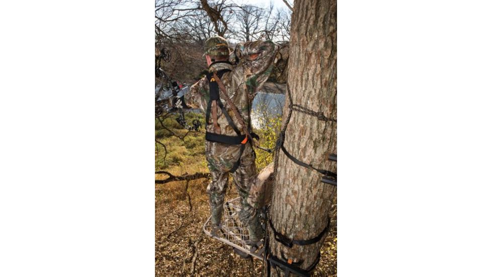 Muddy Safeguard Harness, includes Lineman's Belt, Tree Strap, Suspension Releif Strap, Caribiner, Black/Orange, Youth MSH400-Y