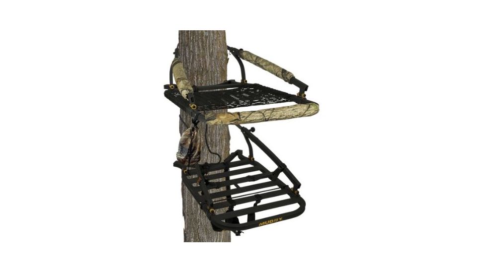 Muddy Stalker Climber, includes Backpack Straps, Accessory Bag, Full Body Fall Arrest Harness, Black/Camo MCL150-A