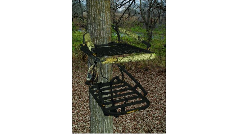 Muddy Stalker Climber, includes Backpack Straps, Accessory Bag, Full Body Fall Arrest Harness, Black/Camo MCL150-A