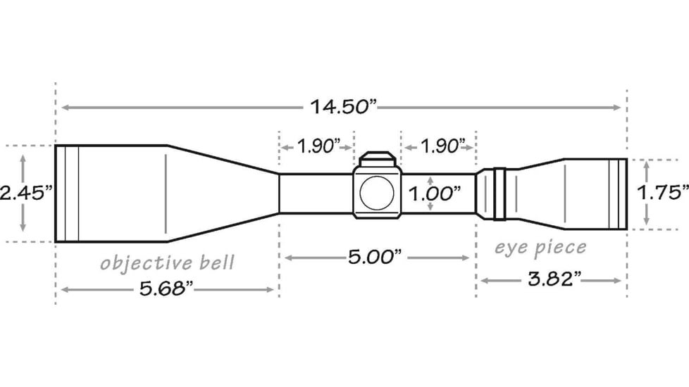 Mueller Optics 4-16 x 50mm Adjusted Objective Tactical Rifle Scope, MT41650IGR