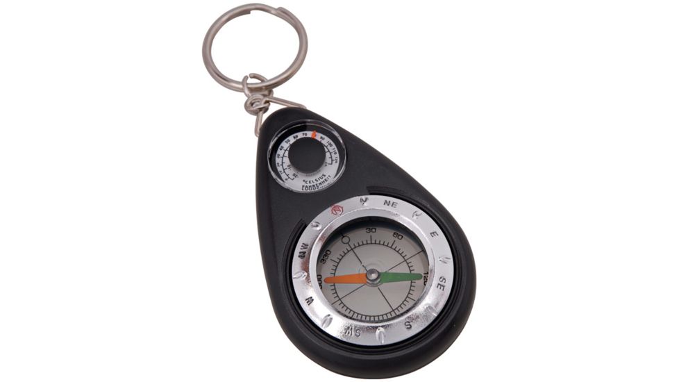 Munkees Keychain Compass with Thermometer, 3154