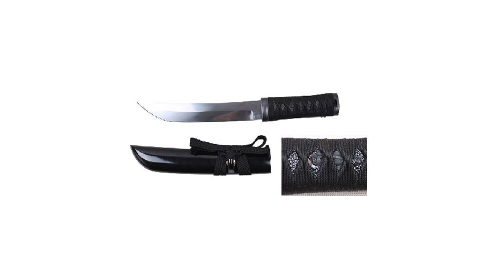 Musashi Asuka Tanto, 15in Hand Forged Razor Sharp Blade With 1045 Carbon Steel, Black, SS073BK