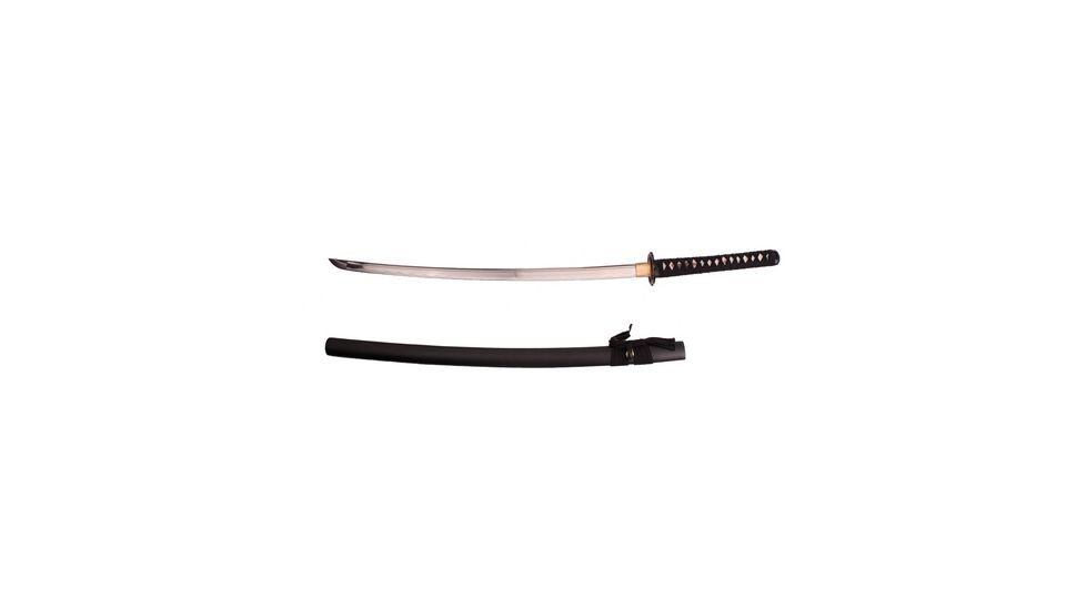 Musashi Carbon Steel Katana Blade With Bo-Hi, Saya Black Mat Finish, SS192BK