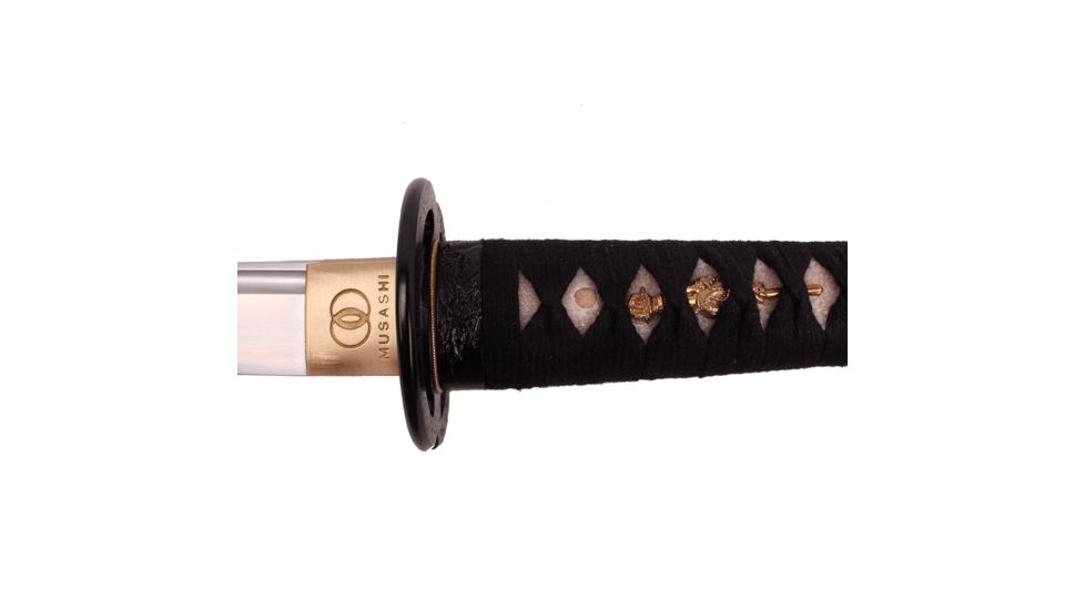 Musashi Katana, 28.5in High Carbon Steel Blade, Wood High Polish Piano Finish - Deep Blue Color, SS783BL