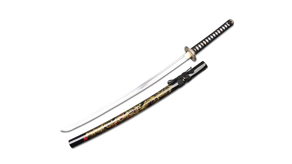 Musashi Musha Handmade Samurai Swords, 40 1/2 1045 Carbon Steel Blade w/ Hand Painted Scabbard, SS063