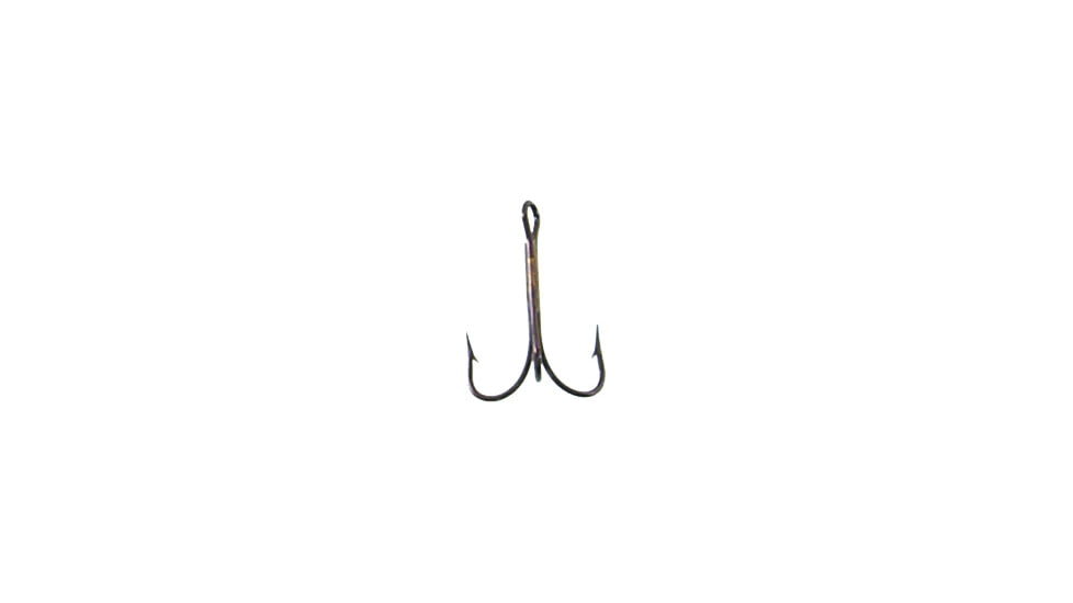 Mustad Classic Treble Hook, Standard Shank Ringed Eye, Bronze, Size 4, 5 per Pack, 3551-BR-4-5
