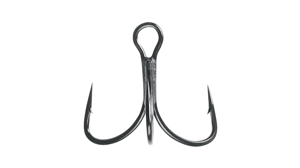 Mustad KVD Elite Triple Grip Treble 2X Short 1X Strong, Forged, Black Nickel, Size 1/0, 11/pack, TG76NP-BN-1/0-6U