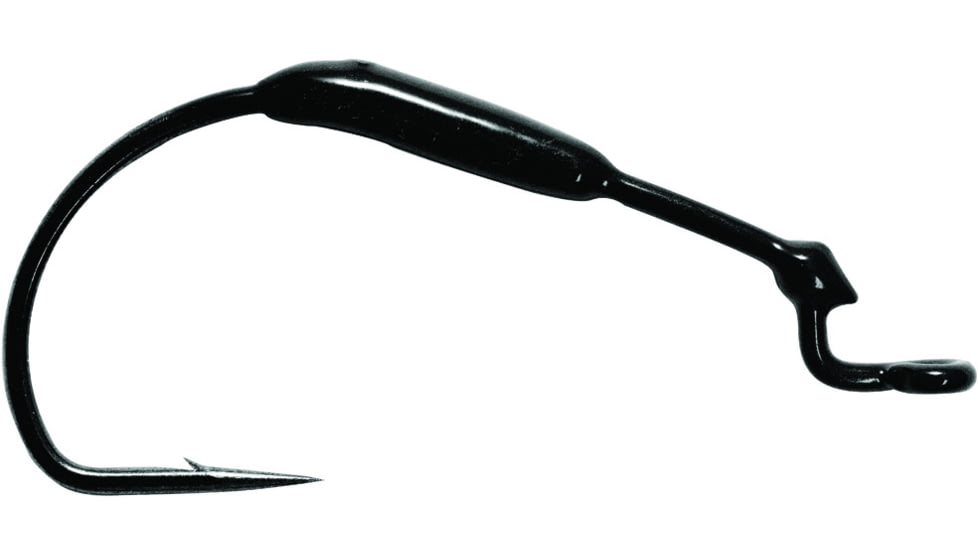 Mustad KVD Weighted Grip-Pin Hook, Opti Angle Needle Point, Extra Wide Gap, Offset, Black Nickel, Size 3/0, 1/8oz, 3 per Pack, 38101W18-3/0-3U