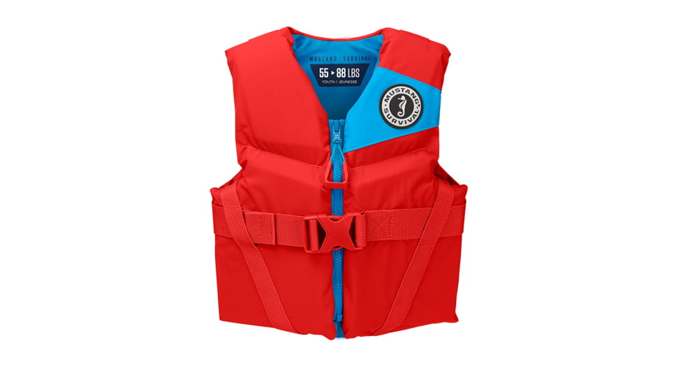 Mustang Survival Rev Youth Foam Vest - 50-90lbs - Imperial Red 75081