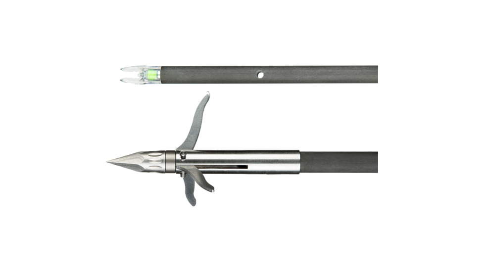 Muzzy Carbon Fish Arrow Lit Nock and Iron 3-Barb Point, Black, 1339