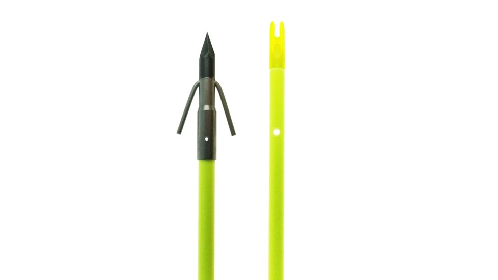 Muzzy Classic Chartreuse Fish Arrow With Carp Point - Nock, Bottle Slide Installed, 1420-CBS