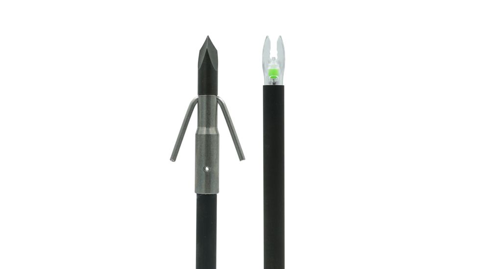 Muzzy Lighted Carbon Composite Arrow, Carp Point w/ Green X Nock, 1320-G