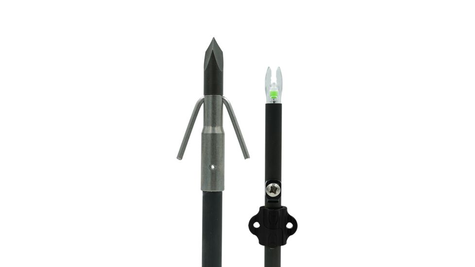 Muzzy Lighted Carbon Composite Arrow, Carp Point w/ Green X Nock &amp; Bottle Slide, 1320-GBS