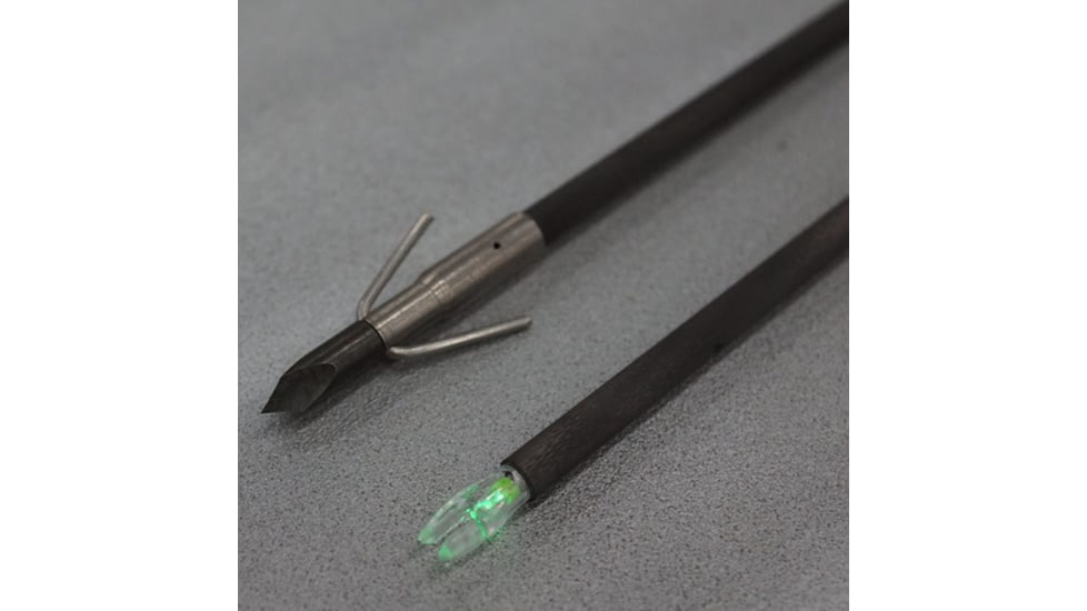 Muzzy Lighted Carbon Composite Arrow, Gar Point w/ Green X Nock, 1320-C