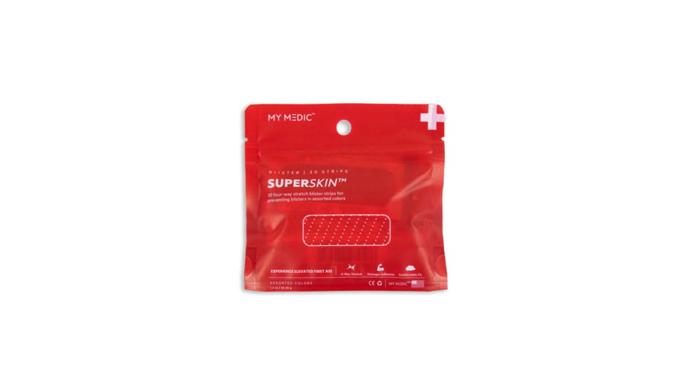 My Medic SuperSkin Blister Tape, 1x3 inch, 30 Pack, MM-KIT-KOKO-WTR-BOTL-10-PK-BLK