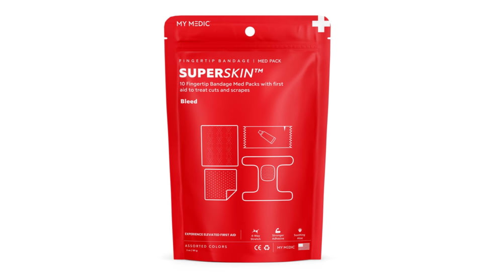 My Medic SuperSkin Fingertip Bandage First Aid Skin Treatment, 10 Pack, MM-SPL-MD-PK-AC-SSB-FNGR-10PK