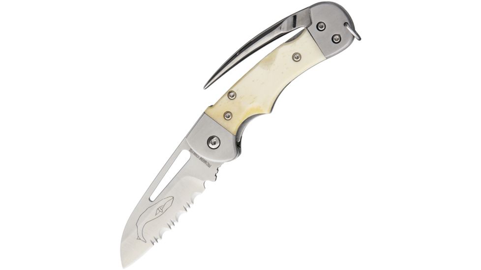 Myerchin Generation 2 Crew Bone Folding Knife,2.5in,Sheepsfoot,Satin,White,Bone Handle MYAF377P