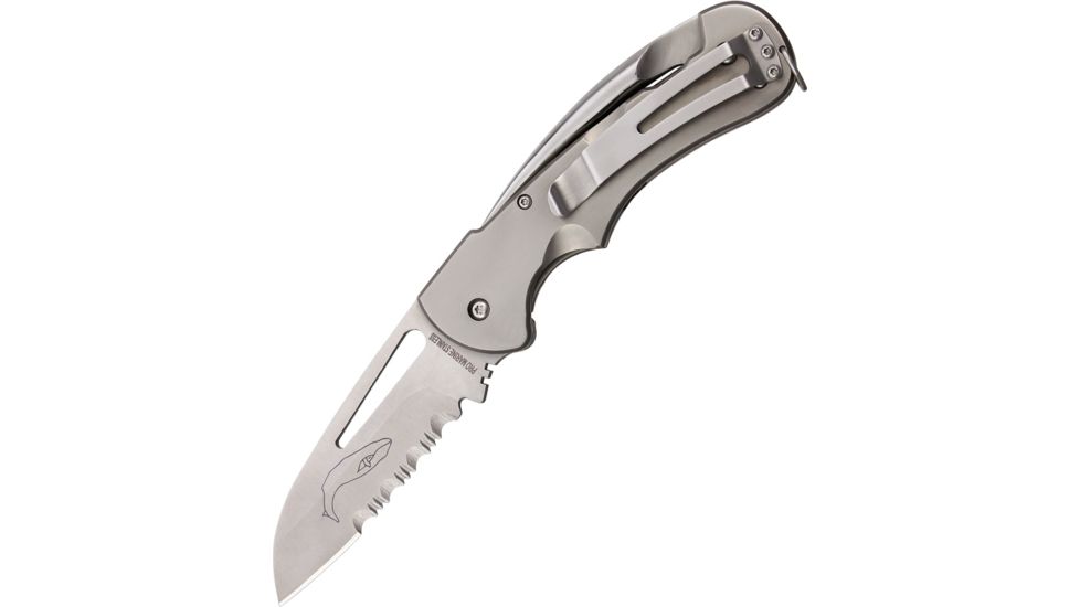 Myerchin Generation 2 Rigging Folding Knife,4.5in closed,Partially Serrated Sheepsfoot Blade,Titanium Handle MYTF300P