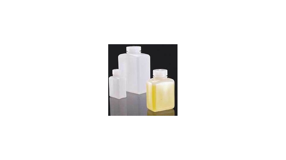 Nalge Nunc Rectangular Bottles, High-Density Polyethylene, Wide Mouth, NALGENE 2009-0004 Amber