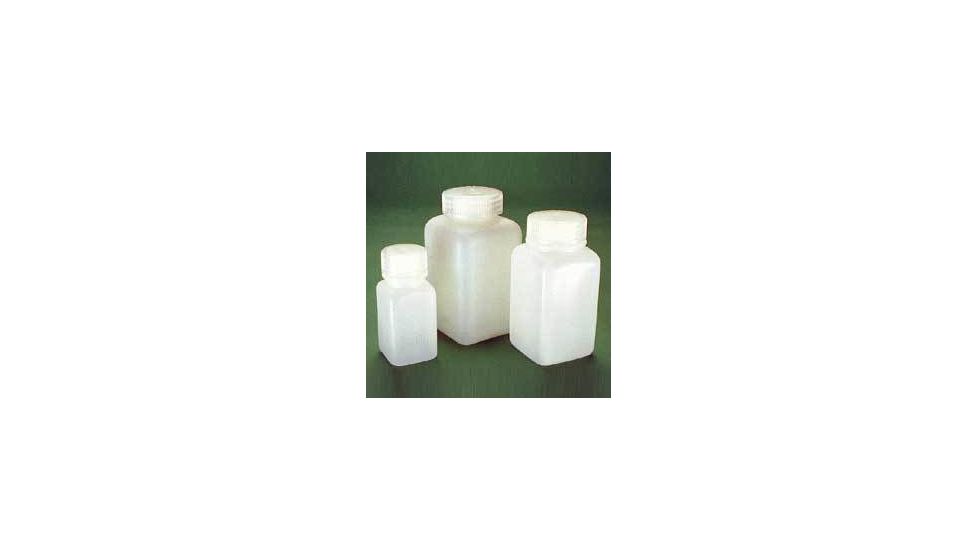 Nalge Nunc Square Bottles, High-Density Polyethylene, Wide Mouth, NALGENE 2114-0008