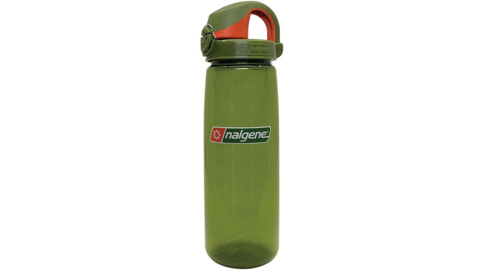 Nalgene On-The-Fly Lock-Top Sustain Bottle, 24 oz, Juniper with Juniper Orange Cap, 24oz, 5565-3624