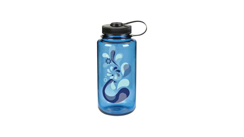 Nalgene 32oz Wide Mouth Bottle, Blue Flow, 570087
