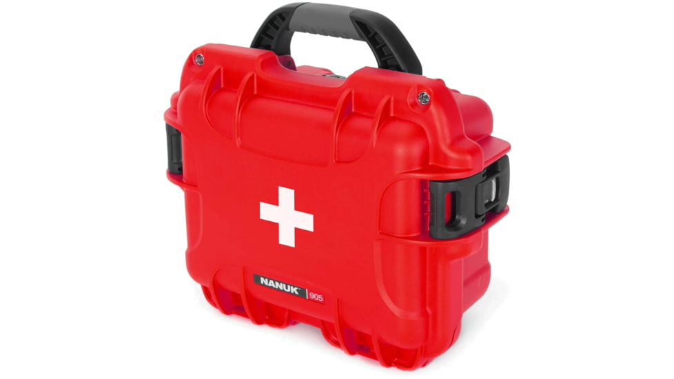 Nanuk 905 Case Empty with First Aid Logo, Red, 905S-000RD-PA0-FSA01