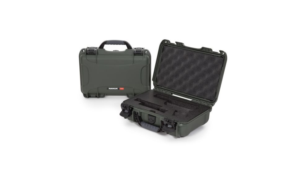 Nanuk 909 Case with Foam for Glock, 12.64in, Olive, Small, 909S-080OL-0J0-17333