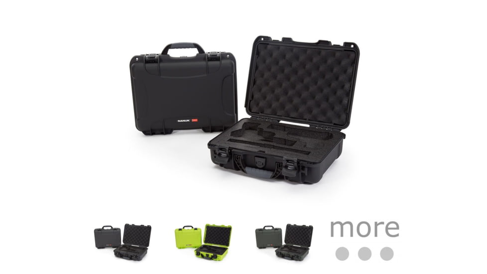 Nanuk 910 2Up Classic Hard Gun Case W/Foam Insert, 14.3in, Black, Graphite, Lime, Olive, Orange, Silver