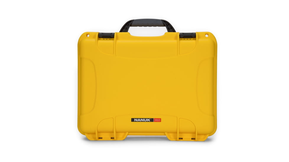 Nanuk 910 Protective Hard Case, 14.3in, Waterproof, w/ Foam, Yellow, 910S-010YL-0A0