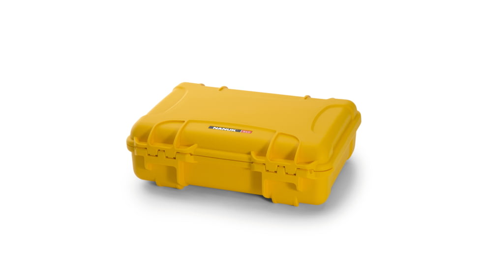 Nanuk 910 Protective Hard Case, 14.3in, Waterproof, w/ Foam, Yellow, 910S-010YL-0A0