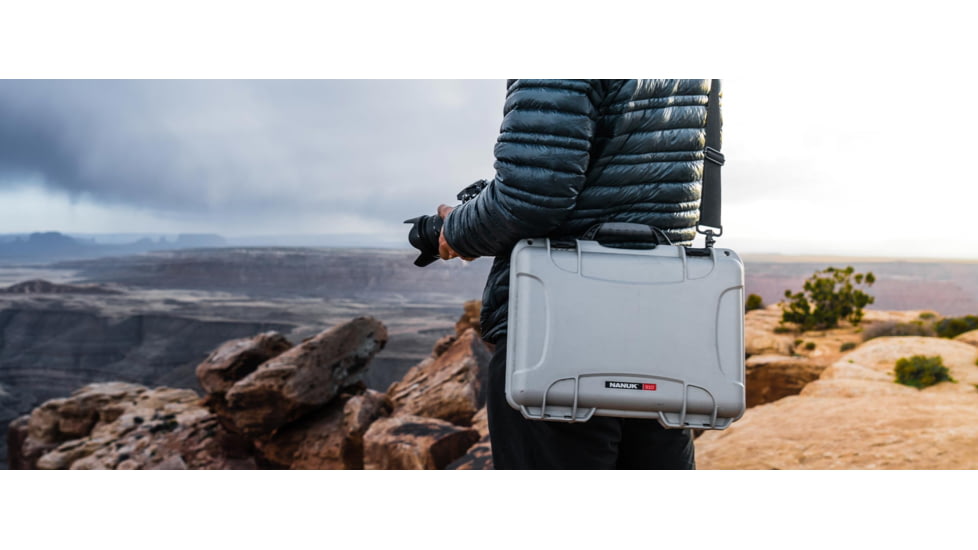 Nanuk 910 Protective Hard Case, 14.3in, Waterproof, Silver, 910S-000SV-0A0