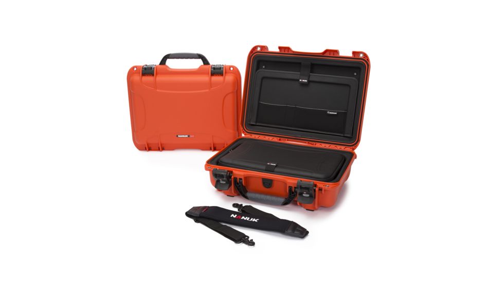 Nanuk 923 Case with Laptop Kit and Strap, Orange, Medium, 923S-041OR-0A0