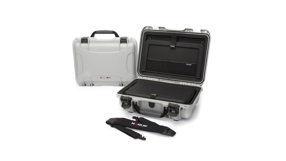 Nanuk 923 Case with Laptop Kit and Strap, Silver, Medium, 923S-041SV-0A0