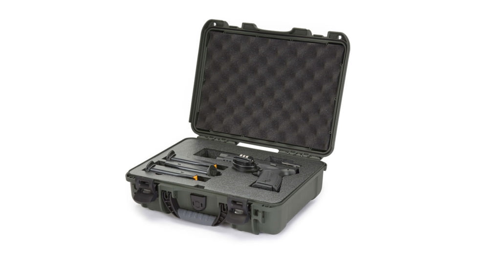 Nanuk Case 910 w/Foam For Pistol Optic Ready, Olive, Medium, 910S-080OL-0A0-21312