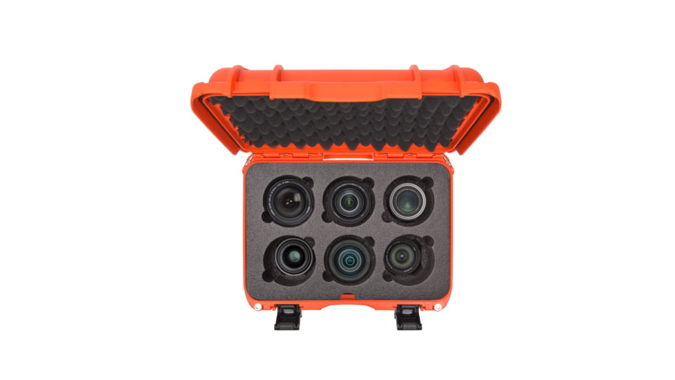Nanuk Case 918 w/foam insert for 6 Lens, Orange, Medium, 918S-080OR-0A0-19337