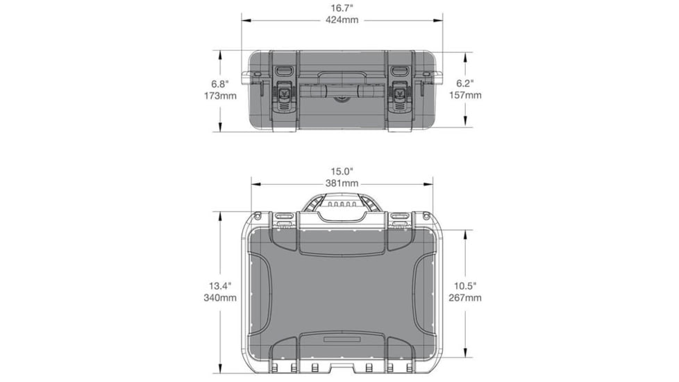 Nanuk Case 920 w/lid org./divider, Silver, Medium, 920S-060SV-0A0