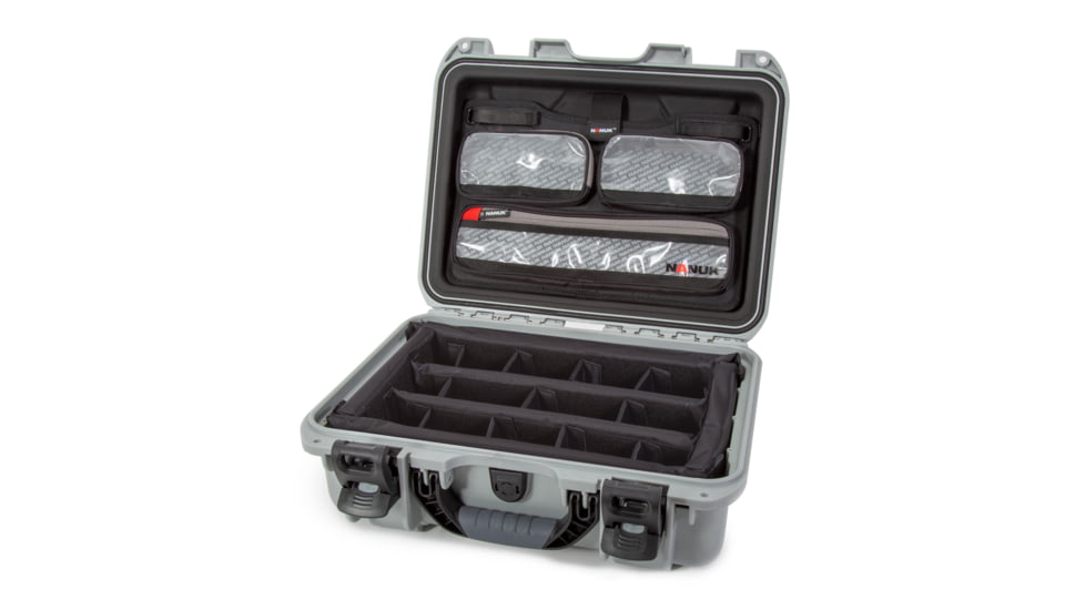 Nanuk Case 920 w/lid org./divider, Silver, Medium, 920S-060SV-0A0