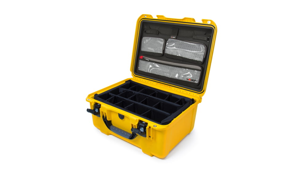 Nanuk 933 Pro Photo Camera Case Kit w/Lid Organizer / Padded Divider, Yellow, Medium, 933S-060YL-0A0