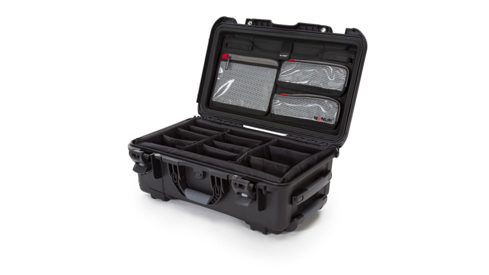 Nanuk 935 Pro Photo Camera Case Kit w/Lid Organizer / Padded Divider, Black, Large, 935S-060BK-0A0