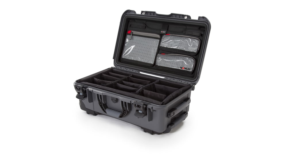 Nanuk 935 Pro Photo Camera Case Kit w/Lid Organizer / Padded Divider, Graphite, Large, 935S-060GP-0A0