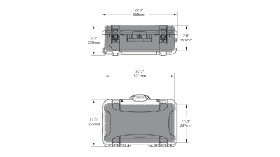 Nanuk Case 935 w/lid org./divider, Silver, Large, 935S-060SV-0A0