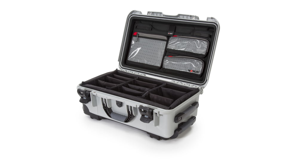 Nanuk 935 Pro Photo Camera Case Kit w/Lid Organizer / Padded Divider, Silver, Large, 935S-060SV-0A0